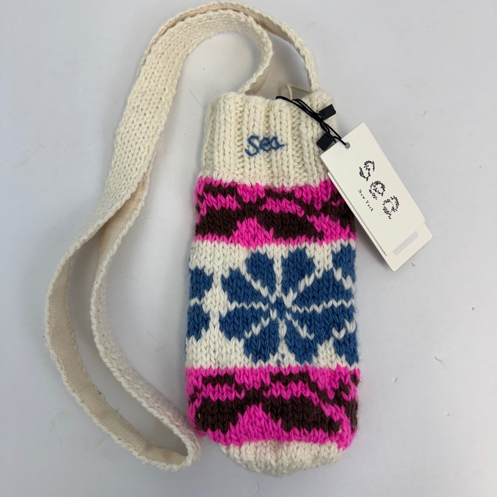 Sea New York Mavis Knit Bottle Holder Fair‎ Isle Wool Crossbody AS25-034 NEW